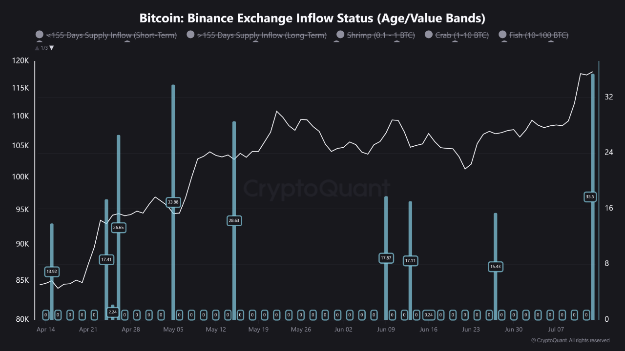 Статус надходжень на біржу Binance. Джерело: CryptoQuant.