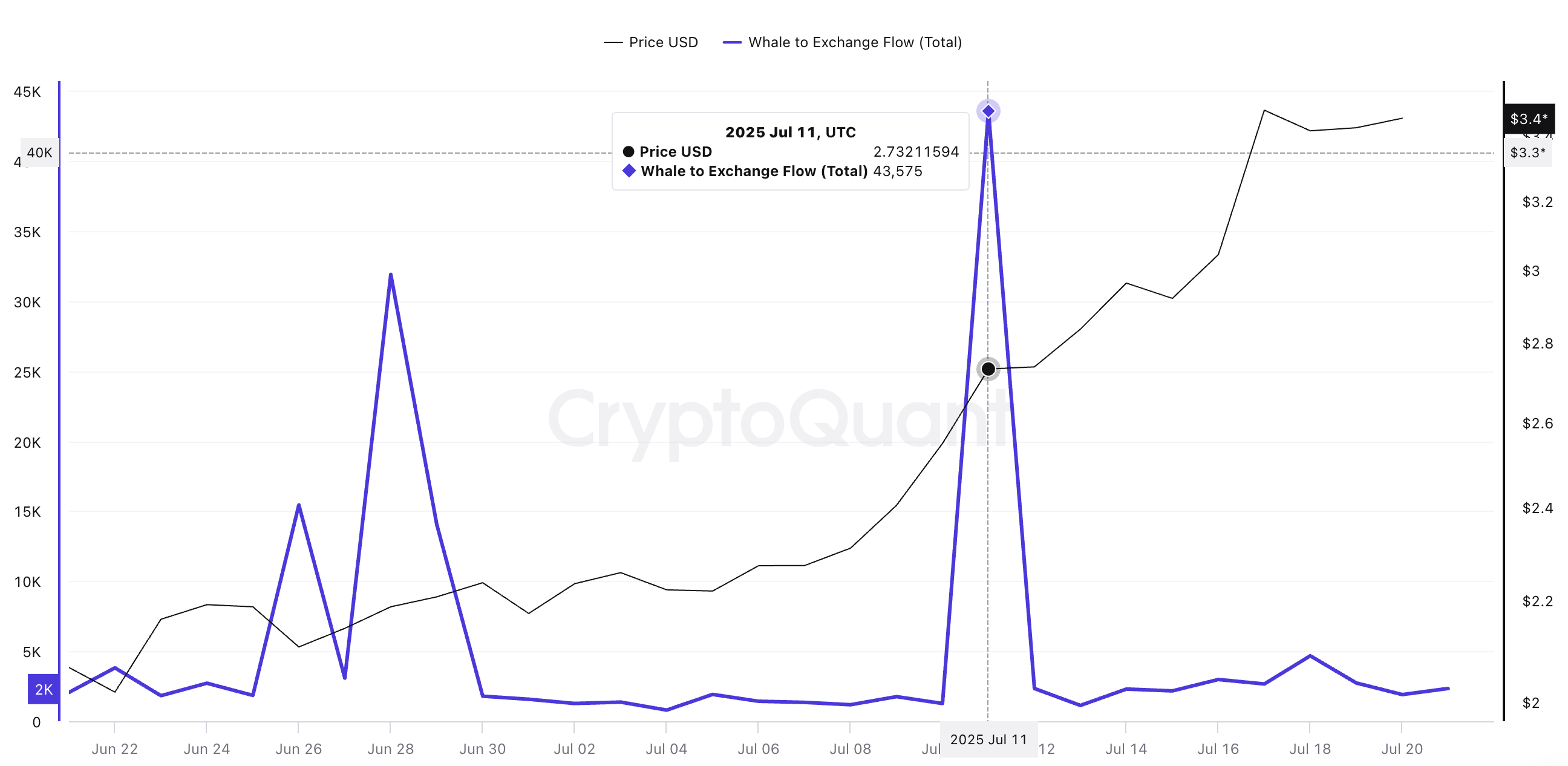 Ціна XRP та потік китів на біржі
